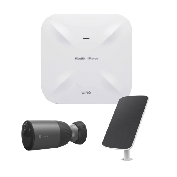 Kit de Cámaras Wi-Fi  con Access Point/ Incluye 1 Cámara de Batería  CS-BC1C / 1 Pane solar Mod. CS-CMT-SOLARPANEL-C / 1 Access Point RG-RAP6260(G)